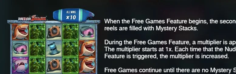 Razor Shark Free Games s násobičkou x10 a Mystery Stacky na válcích